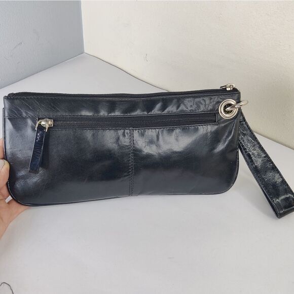 Sophia visconti Clutch Wristlet Studded Black Leather Lime Green Lined Handbag - Picture 6 of 15